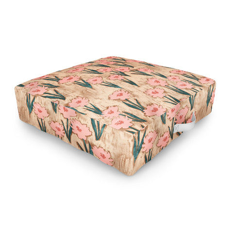 Schatzi Brown Danni Floral Tan Outdoor Floor Cushion