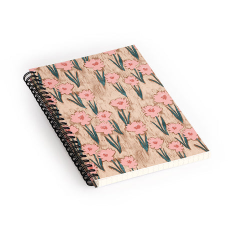 Schatzi Brown Danni Floral Tan Spiral Notebook