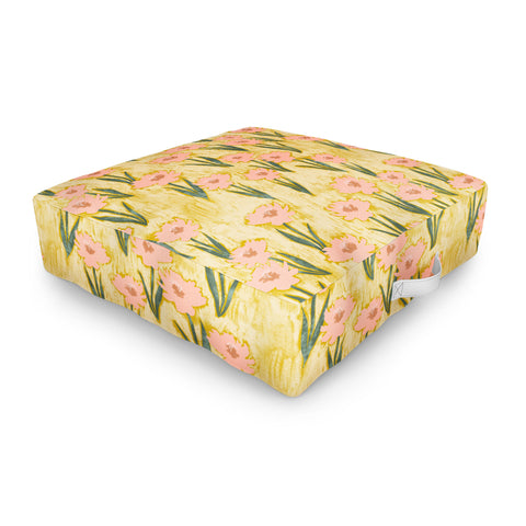 Schatzi Brown Danni Floral Yellow Outdoor Floor Cushion