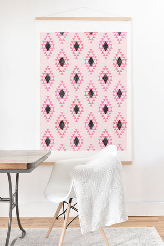 Schatzi Brown Desert Triangle Pink Art Print And Hanger