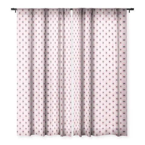 Schatzi Brown Desert Triangle Pink Sheer Window Curtain