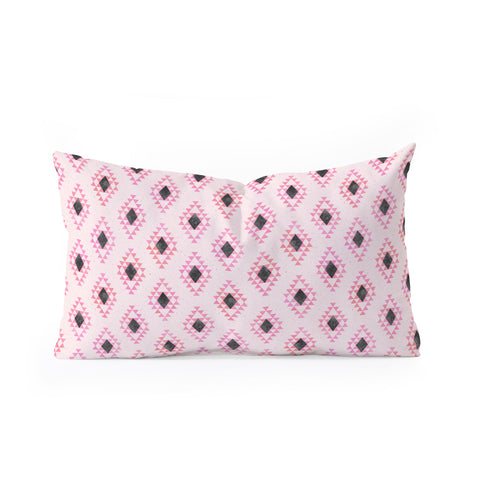 Schatzi Brown Desert Triangle Pink Oblong Throw Pillow