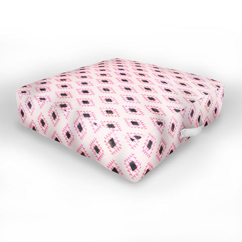 Schatzi Brown Desert Triangle Pink Outdoor Floor Cushion