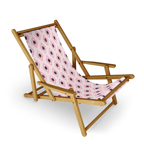 Schatzi Brown Desert Triangle Pink Sling Chair