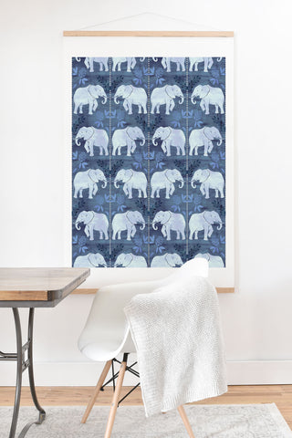 Schatzi Brown Elephant 1 Blue Art Print And Hanger