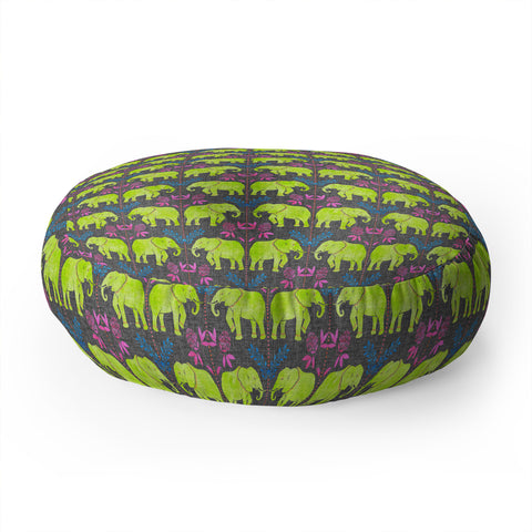Schatzi Brown Elephant 1 Neon Floor Pillow Round