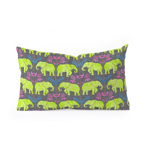 Schatzi Brown Elephant 1 Neon Oblong Throw Pillow