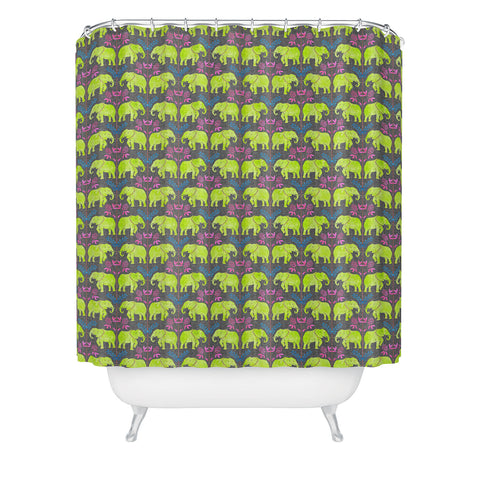 Schatzi Brown Elephant 1 Neon Shower Curtain