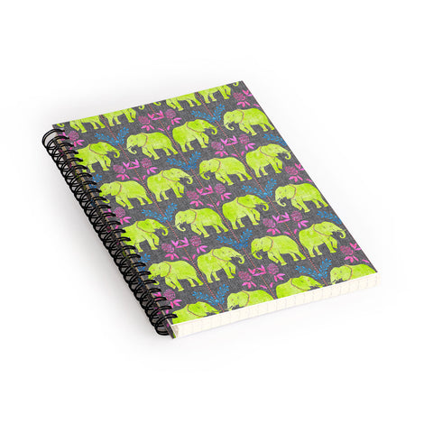Schatzi Brown Elephant 1 Neon Spiral Notebook