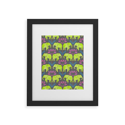 Schatzi Brown Elephant 1 Neon Framed Art Print