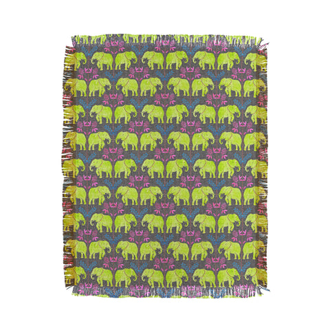 Schatzi Brown Elephant 1 Neon Throw Blanket