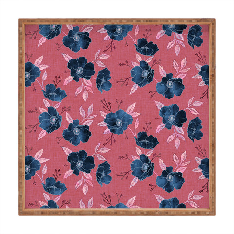 Schatzi Brown Emma Floral Hot Pink Square Tray