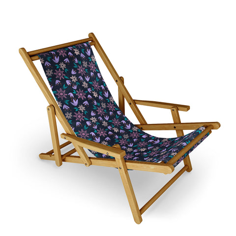 Schatzi Brown Erinn Floral Purple Sling Chair