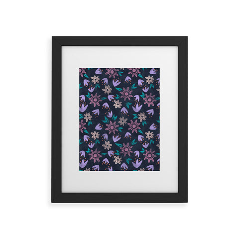Schatzi Brown Erinn Floral Purple Framed Art Print