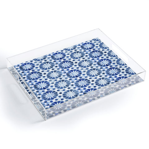 Schatzi Brown Farah Tile Blue Acrylic Tray