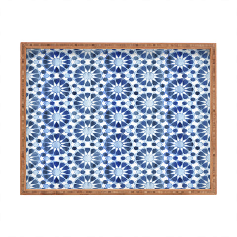 Schatzi Brown Farah Tile Blue Rectangular Tray