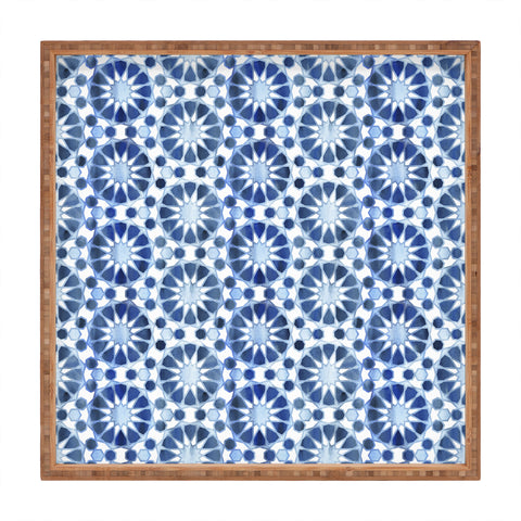 Schatzi Brown Farah Tile Blue Square Tray