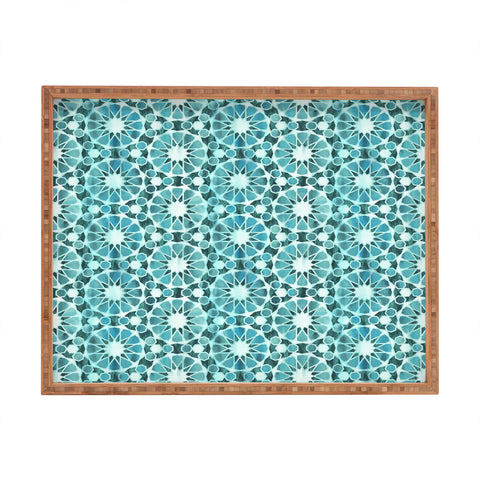 Schatzi Brown Farah Tile Green Rectangular Tray