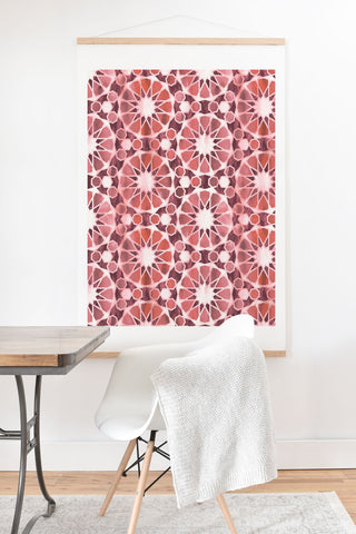 Schatzi Brown Farah Tile Rose Art Print And Hanger