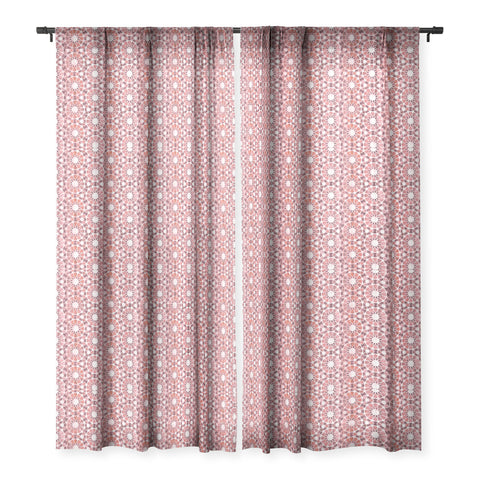 Schatzi Brown Farah Tile Rose Sheer Window Curtain