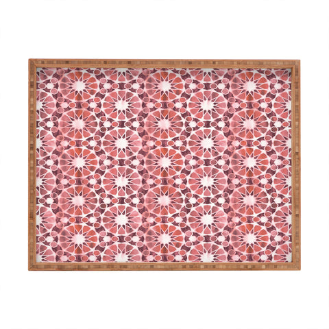 Schatzi Brown Farah Tile Rose Rectangular Tray