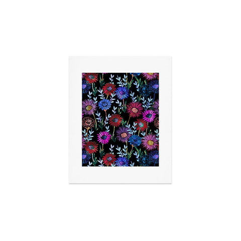 Schatzi Brown Gillian Floral Black Art Print