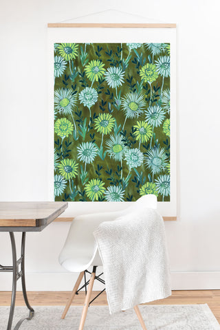 Schatzi Brown Gillian Floral Green Art Print And Hanger
