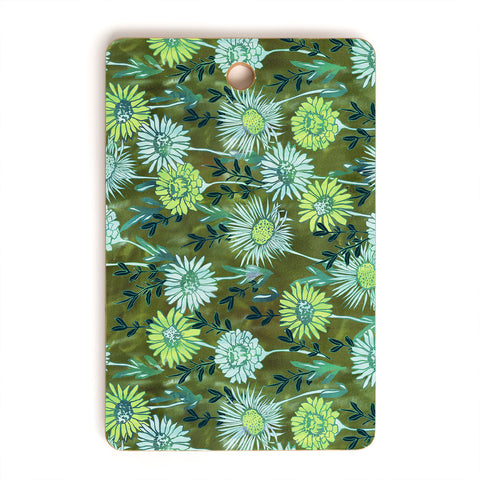Schatzi Brown Gillian Floral Green Cutting Board Rectangle