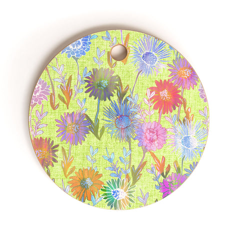 Schatzi Brown Gillian Floral Lime Cutting Board Round