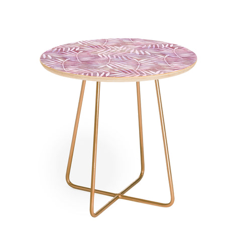 Schatzi Brown Goddess Palm Rose Round Side Table
