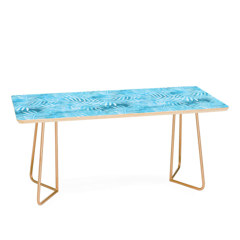 Schatzi Brown Goddess Palm Turquoise Coffee Table