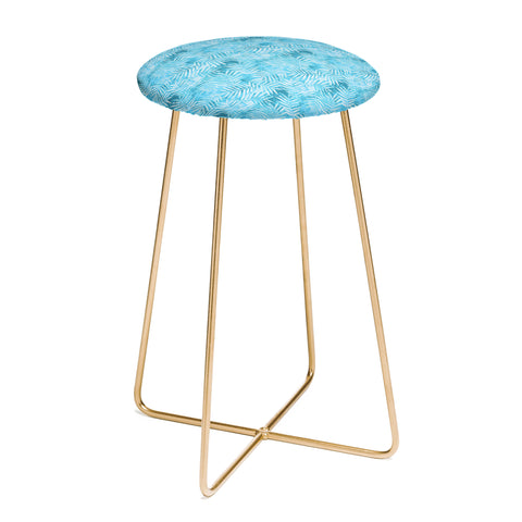 Schatzi Brown Goddess Palm Turquoise Counter Stool