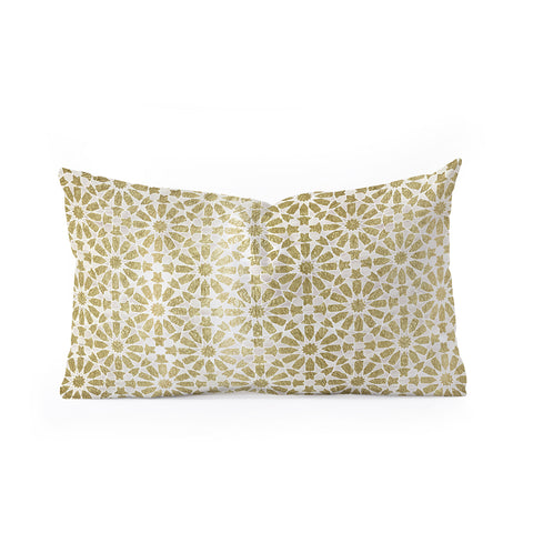 Schatzi Brown Hara Tiles Golden Oblong Throw Pillow