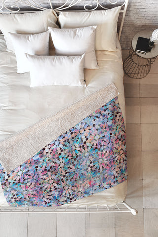 Schatzi Brown Hara Tiles Multi Fleece Throw Blanket