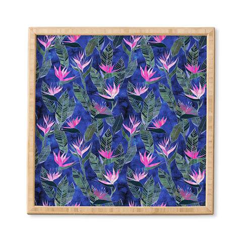 Schatzi Brown Hawaii Flower 1 Blue Framed Wall Art