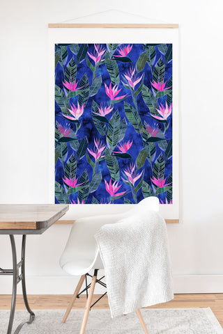 Schatzi Brown Hawaii Flower 1 Blue Art Print And Hanger
