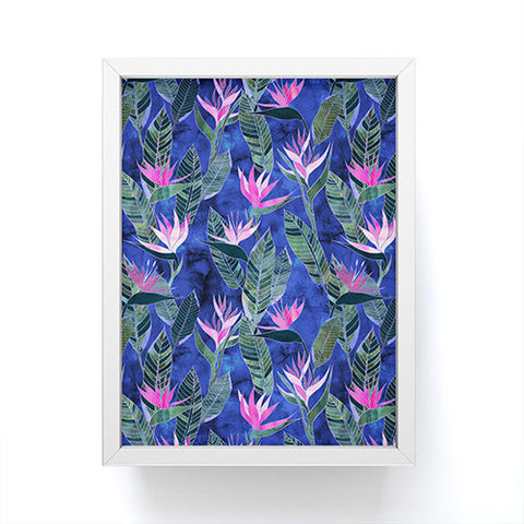 Schatzi Brown Hawaii Flower 1 Blue Framed Mini Art Print