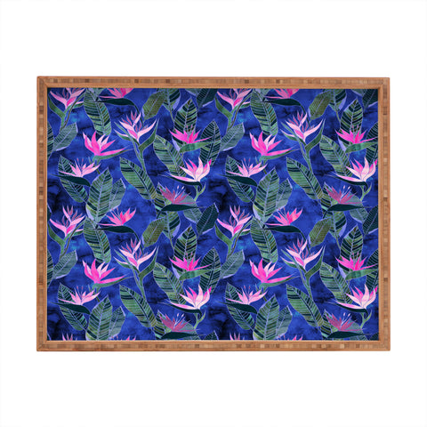 Schatzi Brown Hawaii Flower 1 Blue Rectangular Tray