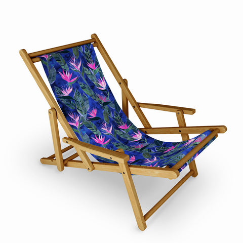 Schatzi Brown Hawaii Flower 1 Blue Sling Chair