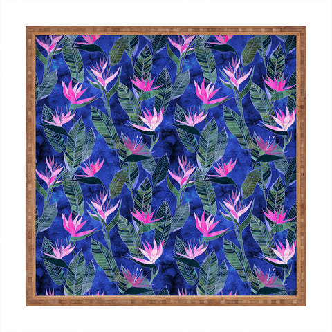 Schatzi Brown Hawaii Flower 1 Blue Square Tray