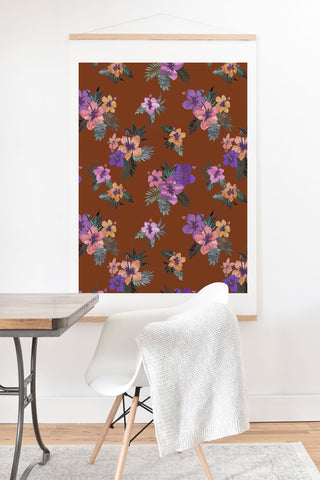 Schatzi Brown Hawaii Flower 3 Rust Art Print And Hanger