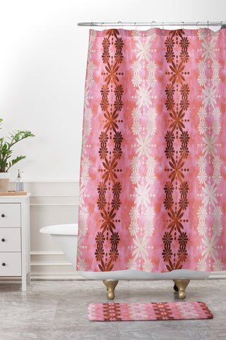 Schatzi Brown Hawaiian Boho Desert Shower Curtain And Mat