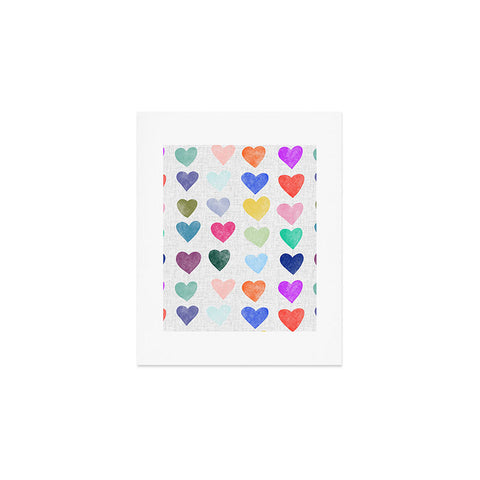 Schatzi Brown Heart Stamps Multi Art Print