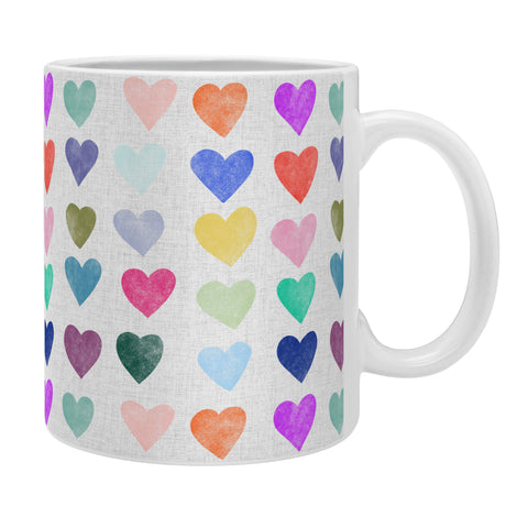 Schatzi Brown Heart Stamps Multi Coffee Mug