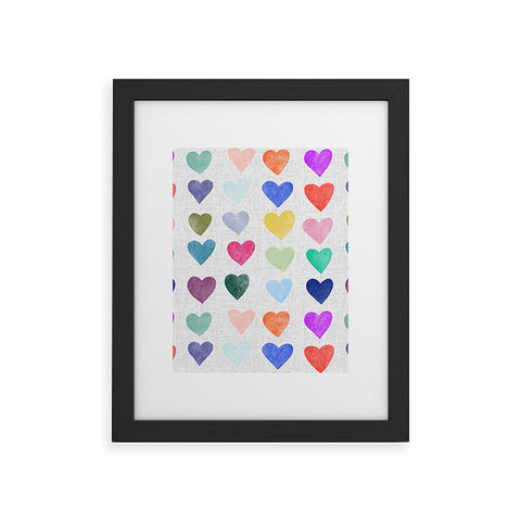 Schatzi Brown Heart Stamps Multi Framed Art Print