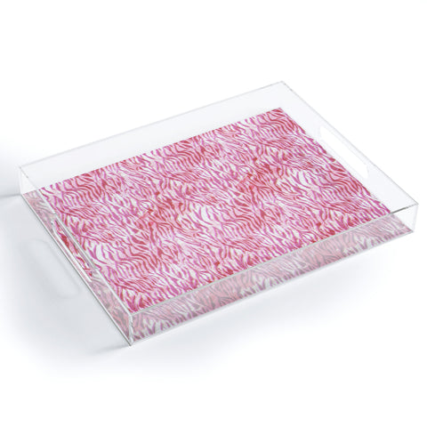 Schatzi Brown Hot Pink Zebra Acrylic Tray