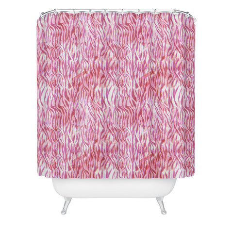 Schatzi Brown Hot Pink Zebra Shower Curtain
