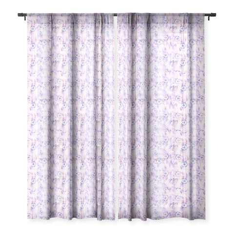 Schatzi Brown Hula Hibiscus Washout Sheer Window Curtain