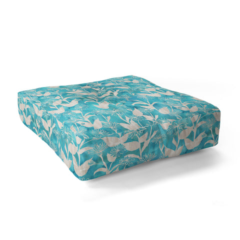Schatzi Brown Justina Floral Turquoise Floor Pillow Square