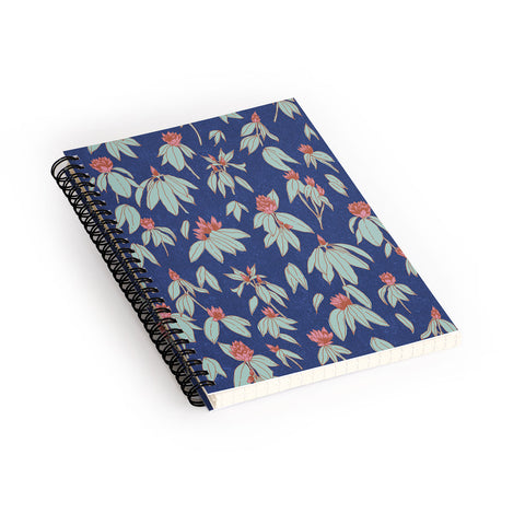 Schatzi Brown Leila Flowers Blue Spiral Notebook